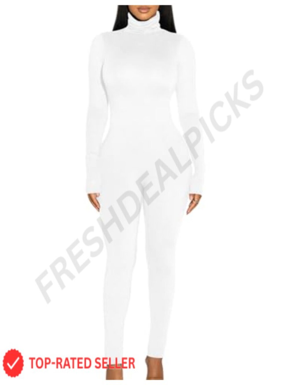 Turtleneck Long Sleeve Jumpsuit Slim Fit Bodycon One Piece